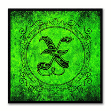 Load image into Gallery viewer, Alphabet X Green Canvas Print Black Frame Kids Bedroom Wall Décor Home Art