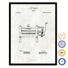 Load image into Gallery viewer, 1870 Wringer Old Patent Art Print on Canvas Custom Framed Vintage Home Decor Wall Decoration Great for Gifts