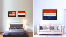 Load image into Gallery viewer, Netherlands Country Flag Texture Canvas Print with Brown Custom Picture Frame Home Decor Gift Ideas Wall Art Decoration