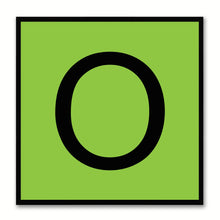 Load image into Gallery viewer, Alphabet O Green Canvas Print Black Frame Kids Bedroom Wall Décor Home Art