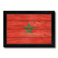 Load image into Gallery viewer, Morocco Country Flag Texture Canvas Print with Black Picture Frame Home Decor Wall Art Decoration Collection Gift Ideas