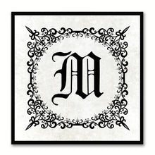 Load image into Gallery viewer, Alphabet M White Canvas Print Black Frame Kids Bedroom Wall Décor Home Art