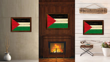 Load image into Gallery viewer, Paalestinian Country Flag Vintage Canvas Print with Brown Picture Frame Home Decor Gifts Wall Art Decoration Artwork
