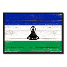 Load image into Gallery viewer, Lesotho Country National Flag Vintage Canvas Print with Picture Frame Home Decor Wall Art Collection Gift Ideas