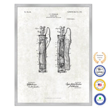 Load image into Gallery viewer, 1905 Caddy Bag Old Patent Art Print on Canvas Custom Framed Vintage Home Decor Wall Decoration Great for Gifts