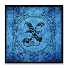 Load image into Gallery viewer, Alphabet X Blue Canvas Print Black Frame Kids Bedroom Wall Décor Home Art