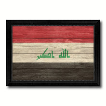 Load image into Gallery viewer, Iraq Country Flag Texture Canvas Print with Black Picture Frame Home Decor Wall Art Decoration Collection Gift Ideas