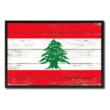 Load image into Gallery viewer, Lebanon Country National Flag Vintage Canvas Print with Picture Frame Home Decor Wall Art Collection Gift Ideas