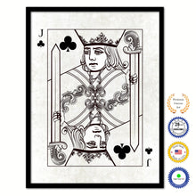 Load image into Gallery viewer, Jack Clover Poker Decks of Vintage Cards Print on Canvas Black Custom Framed