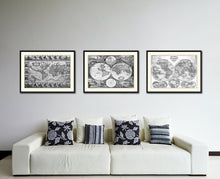 Load image into Gallery viewer, Frederick Ee Wit Vintage B&W Map Canvas Print, Picture Frame Home Decor Wall Art Gift Ideas