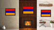 Load image into Gallery viewer, Armenia Country Flag Vintage Canvas Print with Brown Picture Frame Home Decor Gifts Wall Art Decoration Artwork