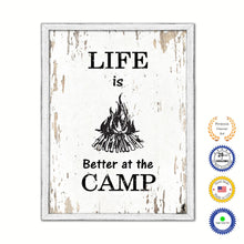 Load image into Gallery viewer, Life Is Better At The Camp Vintage Saying Gifts Home Decor Wall Art Canvas Print with Custom Picture Frame