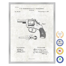 Load image into Gallery viewer, 1887 Gun Revolver Old Patent Art Print on Canvas Custom Framed Vintage Home Decor Wall Decoration Great for Gifts