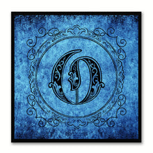 Load image into Gallery viewer, Alphabet O Blue Canvas Print Black Frame Kids Bedroom Wall Décor Home Art