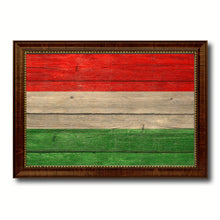 Load image into Gallery viewer, Hungary Country Flag Texture Canvas Print with Brown Custom Picture Frame Home Decor Gift Ideas Wall Art Decoration