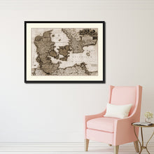 Load image into Gallery viewer, Denmark Centuries Vintage Sepia Map Canvas Print, Picture Frame Gifts Home Decor Wall Art Decoration