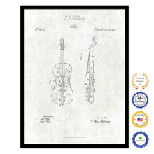 Load image into Gallery viewer, 1862 Violin Old Patent Art Print on Canvas Custom Framed Vintage Home Decor Wall Decoration Great for Gifts