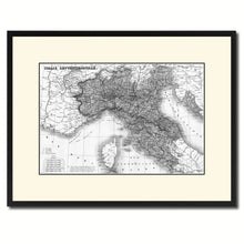 Load image into Gallery viewer, North Italy Vintage B&W Map Canvas Print, Picture Frame Home Decor Wall Art Gift Ideas