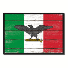 Load image into Gallery viewer, Italy War Eagle Italian Flag Vintage Canvas Print with Picture Frame Home Decor Man Cave Wall Art Collectible Decoration Artwork Gifts