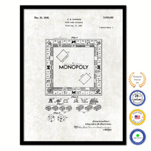 Load image into Gallery viewer, 1935 Monopoly Board Game Apparatus Old Patent Art Print on Canvas Custom Framed Vintage Home Decor Wall Decoration Great for Gifts