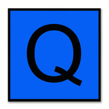 Load image into Gallery viewer, Alphabet Q Blue Canvas Print Black Frame Kids Bedroom Wall Décor Home Art