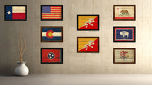 Load image into Gallery viewer, Bhutan Country Flag Vintage Canvas Print with Black Picture Frame Home Decor Gifts Wall Art Decoration Artwork