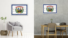 Load image into Gallery viewer, West Virginia State Flag Shabby Chic Gifts Home Decor Wall Art Canvas Print, White Wash Wood Frame