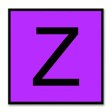 Load image into Gallery viewer, Alphabet Z Purple Canvas Print Black Frame Kids Bedroom Wall Décor Home Art