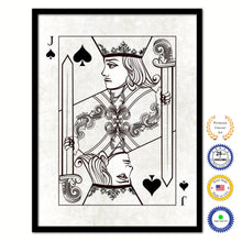 Load image into Gallery viewer, One Eye Jack Spades Poker Decks of Vintage Cards Print on Canvas Black Custom Framed
