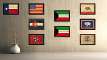 Load image into Gallery viewer, Kuwait Country Flag Vintage Canvas Print with Brown Picture Frame Home Decor Gifts Wall Art Decoration Artwork