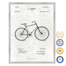 Load image into Gallery viewer, 1894 Bicycle Old Patent Art Print on Canvas Custom Framed Vintage Home Decor Wall Decoration Great for Gifts