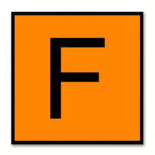 Load image into Gallery viewer, Alphabet F Orange Canvas Print Black Frame Kids Bedroom Wall Décor Home Art