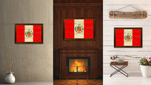 Load image into Gallery viewer, Peru Country Flag Vintage Canvas Print with Brown Picture Frame Home Decor Gifts Wall Art Decoration Artwork