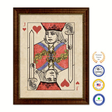 Load image into Gallery viewer, Jack Heart Poker Decks of Vintage Cards Print on Canvas Brown Custom Framed