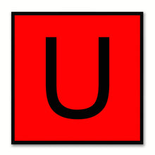 Load image into Gallery viewer, Alphabet U Red Canvas Print Black Frame Kids Bedroom Wall Décor Home Art