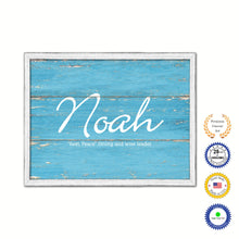 Load image into Gallery viewer, Noah Name Plate White Wash Wood Frame Canvas Print Boutique Cottage Decor Shabby Chic