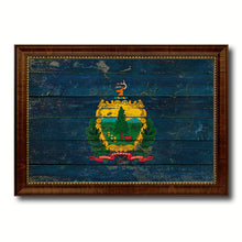 Load image into Gallery viewer, Vermont State Vintage Flag Canvas Print with Brown Picture Frame Home Decor Man Cave Wall Art Collectible Decoration Artwork Gifts