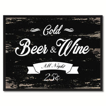 Load image into Gallery viewer, Fresh Beer & Wine Vintage Sign Black Canvas Print Home Decor Wall Art Gifts Picture Frames