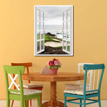 Load image into Gallery viewer, Pebble Beach California Golf Course Picture French Window Canvas Print with Frame Gifts Home Decor Wall Art Collection