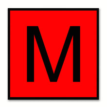 Load image into Gallery viewer, Alphabet M Red Canvas Print Black Frame Kids Bedroom Wall Décor Home Art