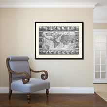 Load image into Gallery viewer, Geographic Vintage B&W Map Canvas Print, Picture Frame Home Decor Wall Art Gift Ideas
