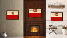 Load image into Gallery viewer, Poland Country Flag Vintage Canvas Print with Brown Picture Frame Home Decor Gifts Wall Art Decoration Artwork
