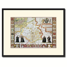 Load image into Gallery viewer, Cambridgeshire Vintage Antique Map Wall Art Home Decor Gift Ideas Canvas Print Custom Picture Frame