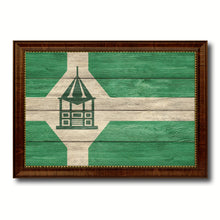 Load image into Gallery viewer, Milford City Connecticut State Texture Flag Canvas Print Brown Picture Frame
