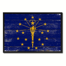 Load image into Gallery viewer, Indiana State Flag Vintage Canvas Print with Black Picture Frame Home DecorWall Art Collectible Decoration Artwork Gifts
