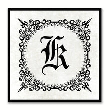 Load image into Gallery viewer, Alphabet K White Canvas Print Black Frame Kids Bedroom Wall Décor Home Art