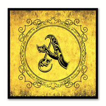 Load image into Gallery viewer, Alphabet A Yellow Canvas Print Black Frame Kids Bedroom Wall Décor Home Art