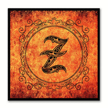 Load image into Gallery viewer, Alphabet Z Orange Canvas Print Black Frame Kids Bedroom Wall Décor Home Art