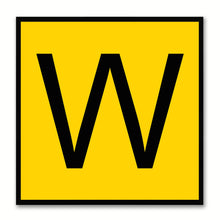 Load image into Gallery viewer, Alphabet W Yellow Canvas Print Black Frame Kids Bedroom Wall Décor Home Art