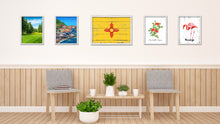 Load image into Gallery viewer, New Mexico State Flag Shabby Chic Gifts Home Decor Wall Art Canvas Print, White Wash Wood Frame